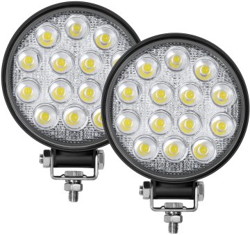 TECKZOOM 4.5" 140W 14000LM LED Round Light Bar for Off-Road SUV & Truck