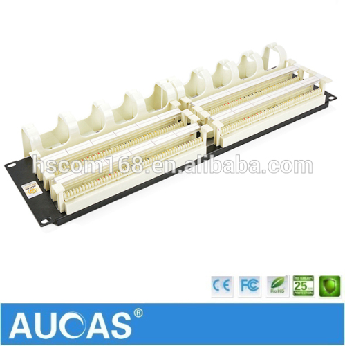 1U 19" 200 pair 110 voice patch panel / AMP telephone RJ11 voice wiring block / AUCAS patch panel cable management