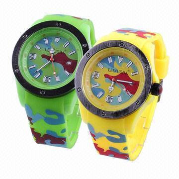 Children's Watches with Silicone Band and Quartz