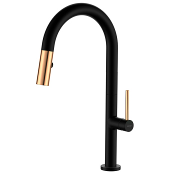 Black Gold Adjustable Bathroom Kitchen Faucet with Pullout Sprayer