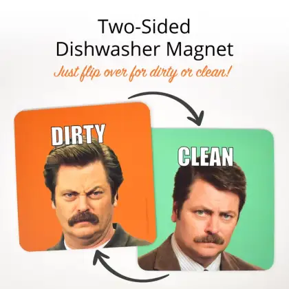 Ron Swanson Dishwasher Magnet Clean Dirty