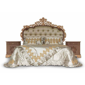 European Hand Carved Solid Wood Large Double Bed - Deluxe Selection