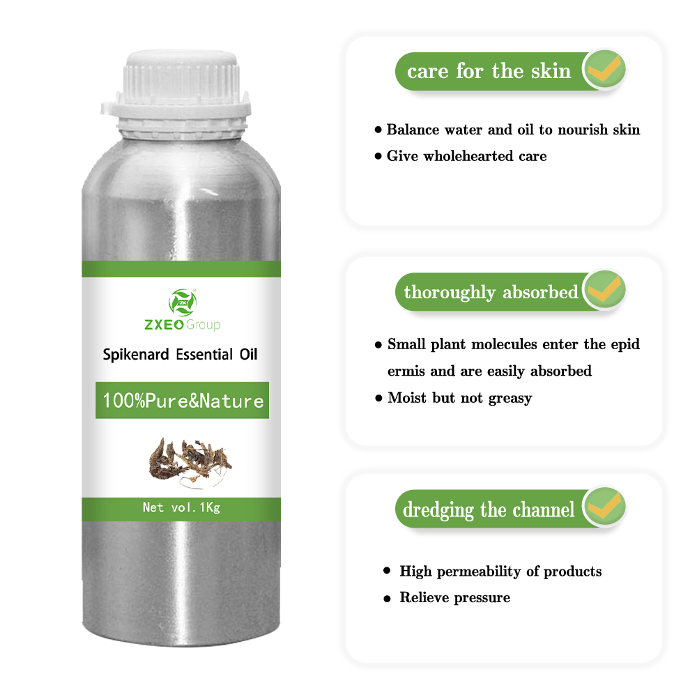 100% puro y orgánico Spikenard Oil esencial de alta calidad UES esencial al por mayor para la muestra de fragancia diaria de acridina