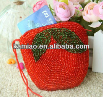 handmade girl lovely change purse fashion beaded pearl shoulder bag