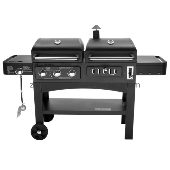 Garden Barbecue Grill Trolley Charcoal Gas Dual-Use Grill American Family Party Barbecue Machine
