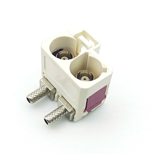 Right Angle Dual Fakra Female Coaxial Cable Connector