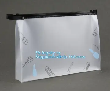 Slider zipper PVC plastic transparent cosmetic clear messenger bag, travel travel pvc cosmetic bag