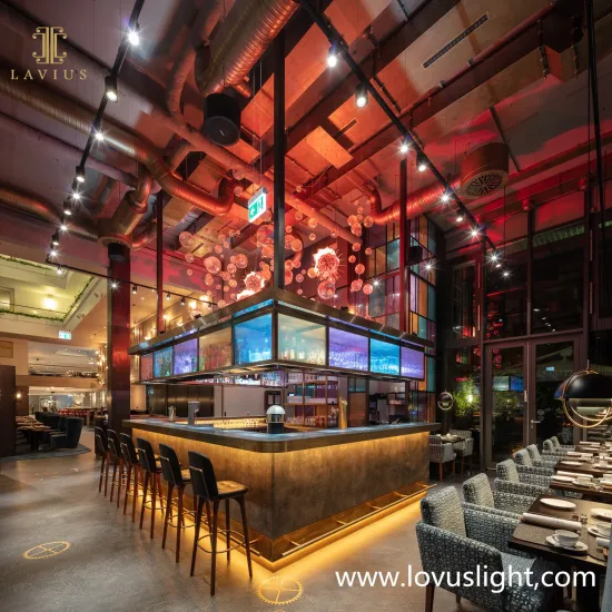 Color custom bar counter Meal chandelier Technology sense chandelier custom project Hotel meal custom project chandelier