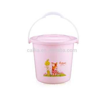 High quality home PP plastic bucket water container with lid and handle