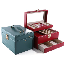Custom Logo Leather Carry Stand Jewelry Storage Box