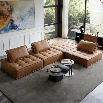 Moyi Nordic Minimalist Design Apartment Semain COFA, καρέκλα δαπέδου, αρθρωτός καναπές με μαλλί αρνιού στο σαλόνι