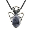 Sodalite 13X18mm Cabs Antique Silver Alloy Spider Pendant for DIY Making Jewelry