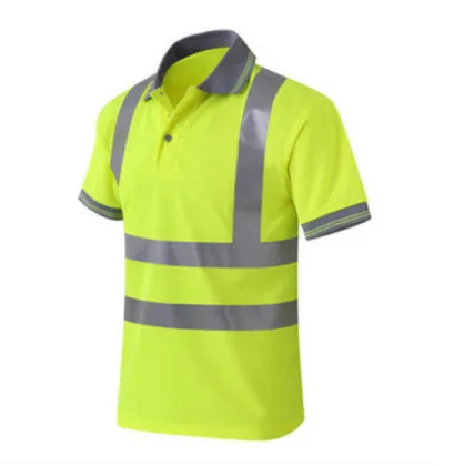 Mens Reflective Green T Shirt Hi Vis Sports Safety T Shirt