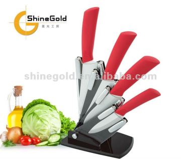 Ceramic Knife Set With Acrylic Knife Block