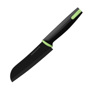 Middia μαύρο ιαπωνικό μαχαίρι κουζίνας Santoku - Κεραμικό μαχαίρι σεφ 5 ιντσών