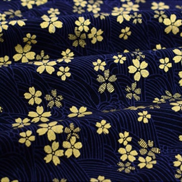 Japanese Style Bronzing 100% Cotton Woven Kimono Fabric