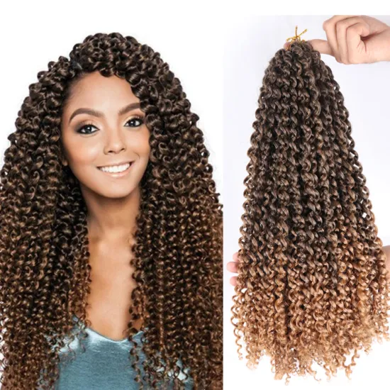 Wholesale Synthetic Crochet Short  22Inches Water Wave 1B Braid Blonde Kinky Hair Passion Twist Ombre