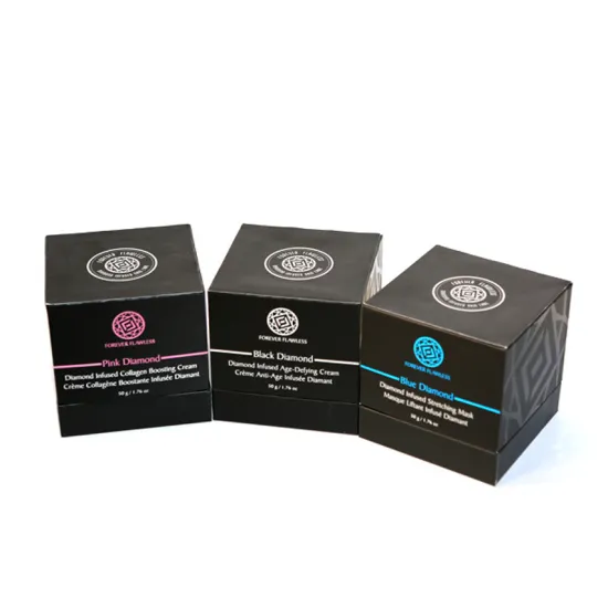 Cosmetic lid base paper packaging box with logo