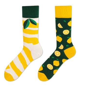 2024 Unisex Casual Harajuku Funny Crew Socks - AB Asymmetric Colorful Cartoon Cotton Hosiery for Women and Men