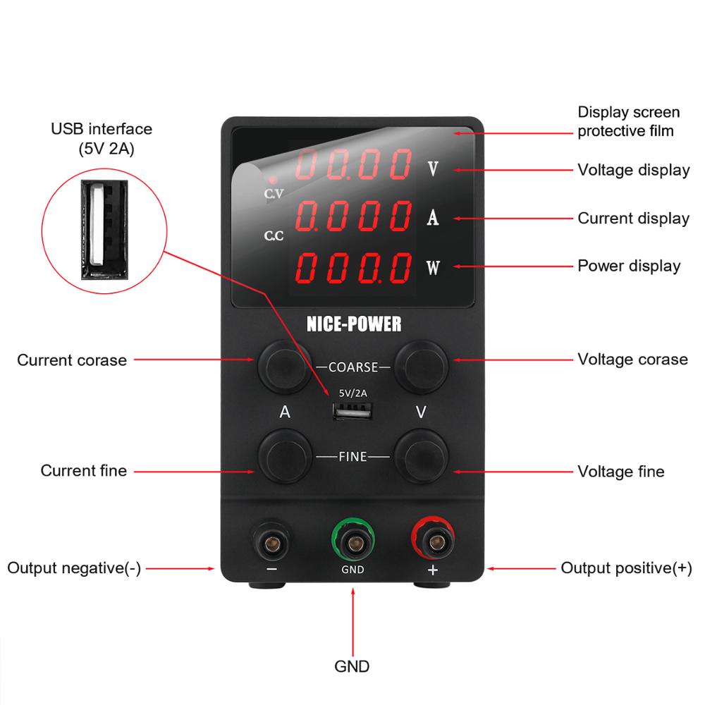 30V 5A Adjustable USB DC Laboratory 30V 10A 300W Regulated Power Supply 120V3A Voltage Regulator Stabilizer Switching 60V5A