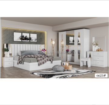 2024 Cheap Price Melamine Board Modern Minimalist Bedroom Set - 5pc Simple Furniture