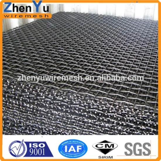 black wire crimped wire mesh panel