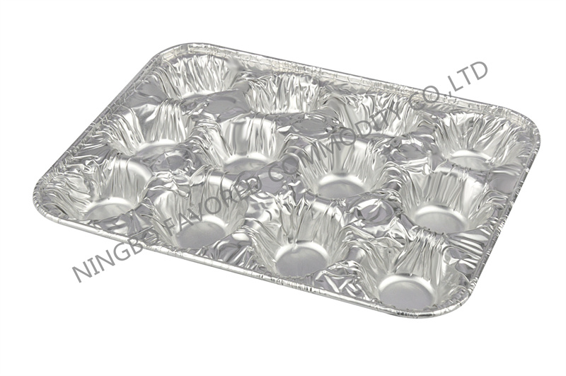 Envase de papel de aluminio Bandeja para muffins 12 cavidades