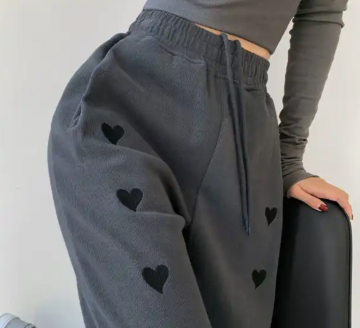 Love Sports Pants Women's High Waist Loose
