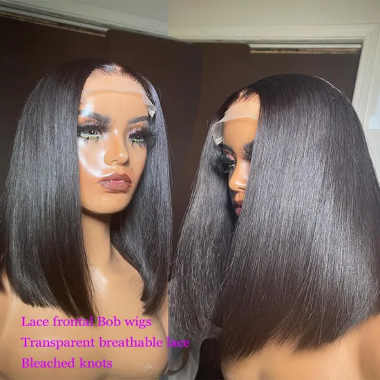 Moonhair 8Inch-14Inch Natural Black Brazilian Human Hair 4X4 Closure Short Wig,Wholesale Price Short Bob Wigs For Black Women