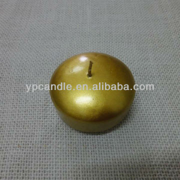 Golden Round Floating Candle on Water for Votive Activity