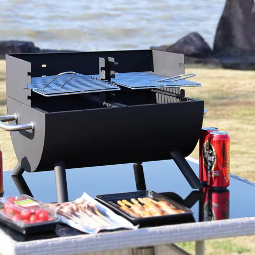 Meja Penjimatan Masa yang Cekap Dual Grill Mini Arang BBQ