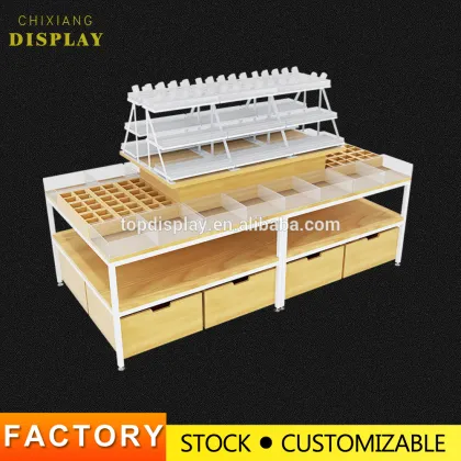 Hotsale miniso style mental makeup showcase for supermarket store