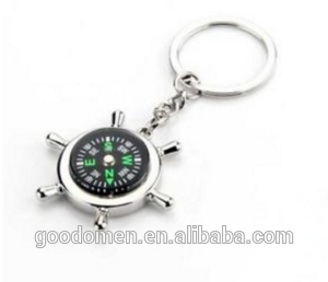 High quality promotional plastic metal custom shaped compass keychain