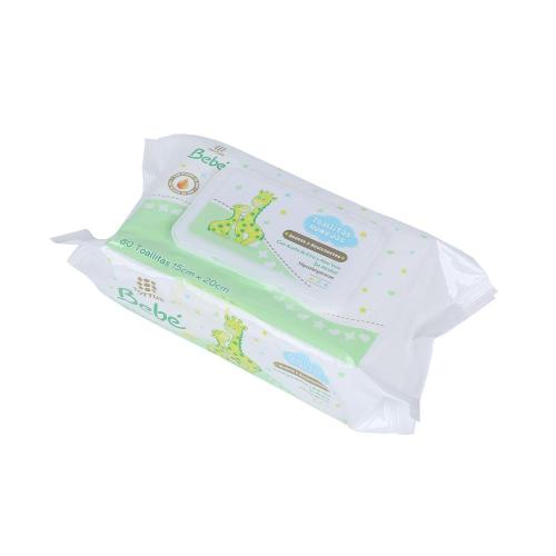 Serviette en tissu de nettoyage jetable sans alcool non tissée pour la bouche de bébé portable