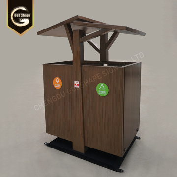 Wooden Steel High Quality Trash Can Waste bins