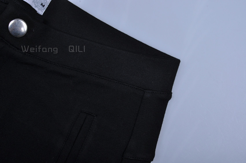 ponti leggings with placket and button on front