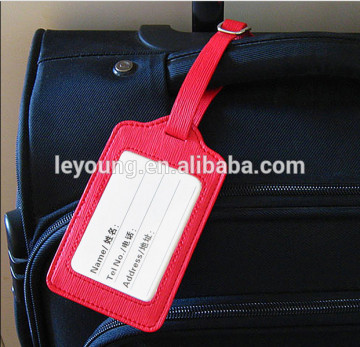 Red Color Leather Luggage Tags Bag Tags Holder