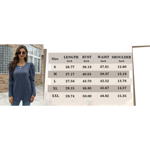 Slight Bubble Sleeve Womens Sweaters Trendy Round Neck Supplier