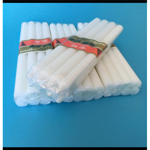 8pcs white pillar stick paraffin wax candle