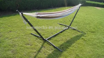 Fabric double hammock with stand,metal hammock stand
