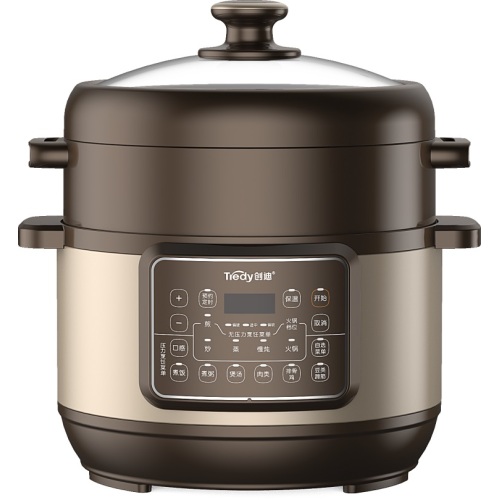 Household Multifunctional Cooker 5.5L dual-hat cooker good quality kitchen electric multi pressure cooker Hot pot Steamer brown Supplier