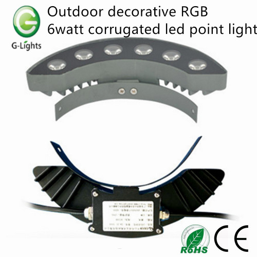 Outdoor decorative RGB 6watt corrugated led point light