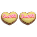 Colorful Sweet Heart Biscuits Resin Decoration Craft Falt back Cabochon Scrapbooking Hair bow Center Embellishments DIY