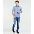 Casual slim fit short sleeve Stand-up collar shirts