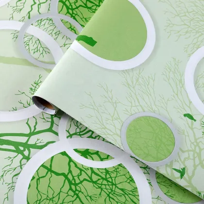 Green Flower PVC Wallpaper Stickers 45x200cm - Wallpapers and Wall Coatings