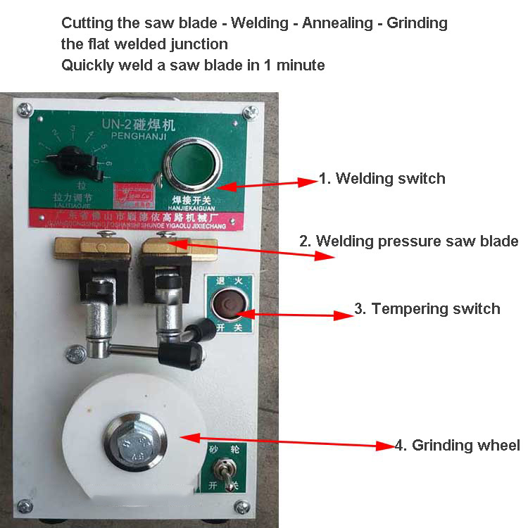 220V Collision Welding Machine - Mini Butt Welder with Tempering for Band Saw Blades & Metal Strips UN-2 2000W
