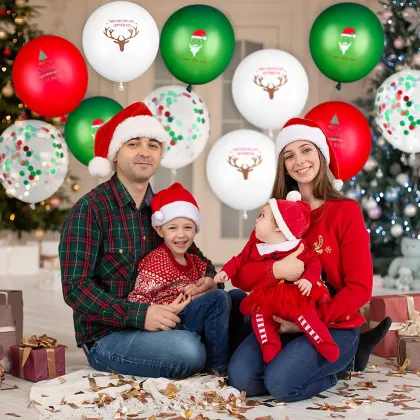 Red Green Confetti Balloon Arch Christmas Balloons