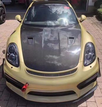 Carbon Fiber Hood and Engine Hatch Cover for Porsche 981 Boxster 2013-2015