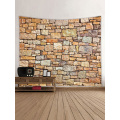 Brick Tapestry muur opknoping gele stenen wandtapijt Polyester Print voor woonkamer slaapkamer slaapzaal Home Decor