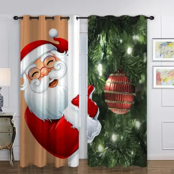 3D Printed Christmas Curtains: Santa-themed Blackout Curtains for Enhanced Living Room and Bedroom Décor